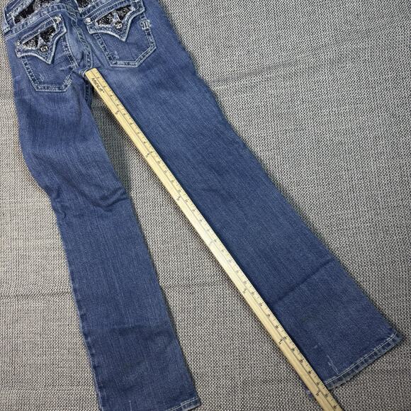 Miss Me Bootcut Embellished Flare Jeans Women's 25 Y2K Western Medium Wash - Picture 6 of 7